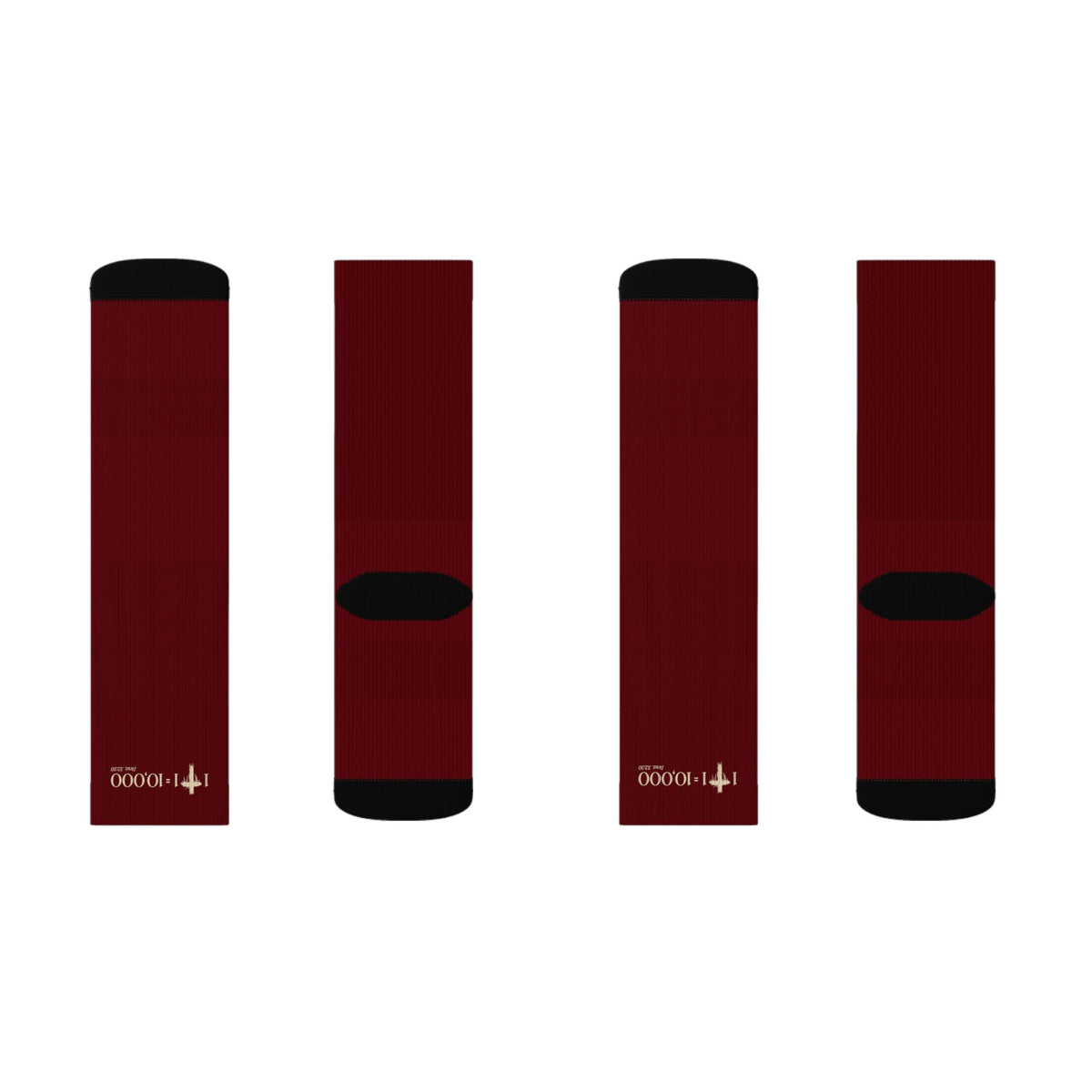 1+1=10,000 Socks – Burgundy