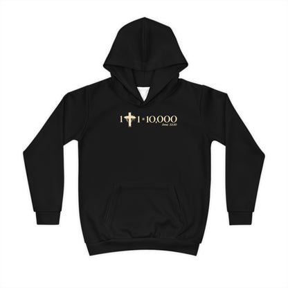 1+1=10,000 Kids Hoodie – Black