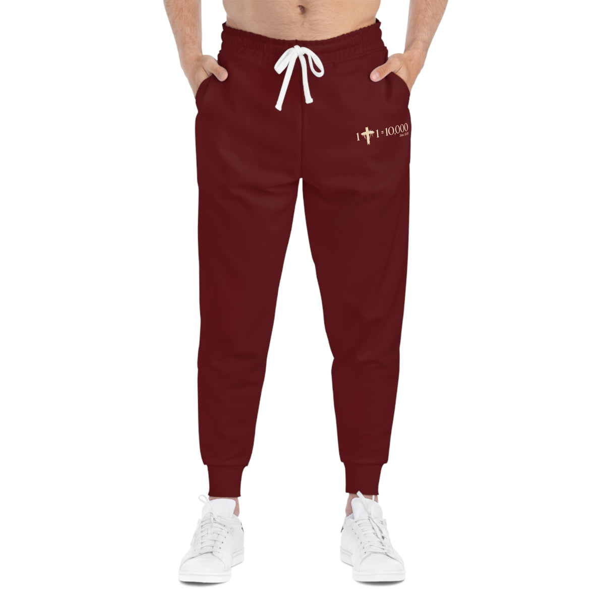 1+1=10,000 Joggers – Burgundy