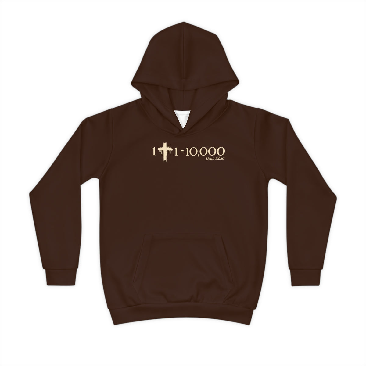 1+1=10,000 Kids Hoodie – Brown