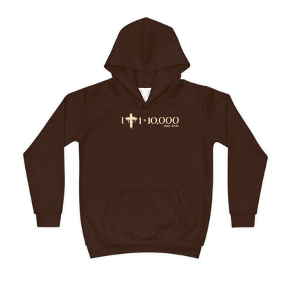 1+1=10,000 Kids Hoodie – Brown