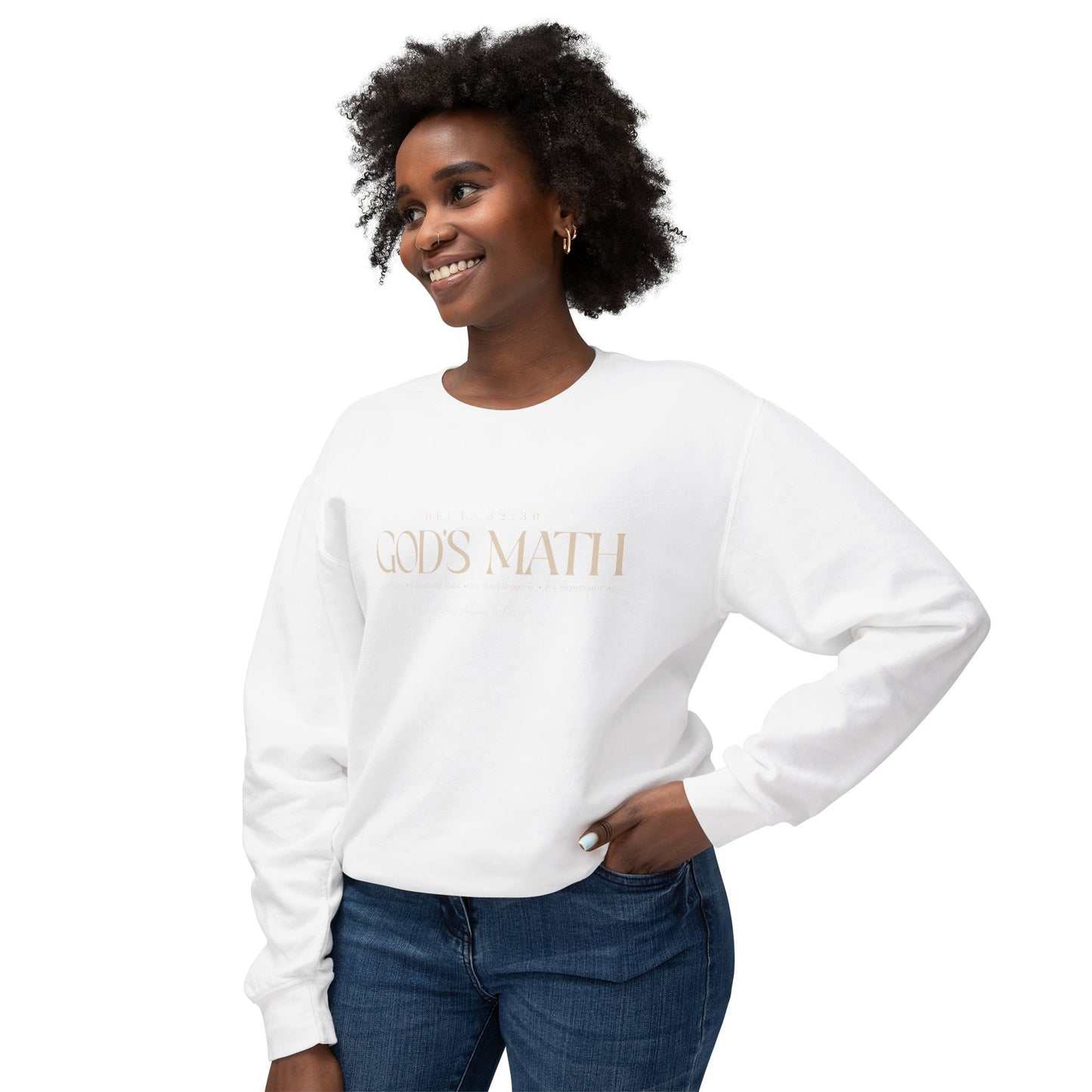 God's Math Crewneck Sweatshirt — Minimal Faith Graphic Pullover