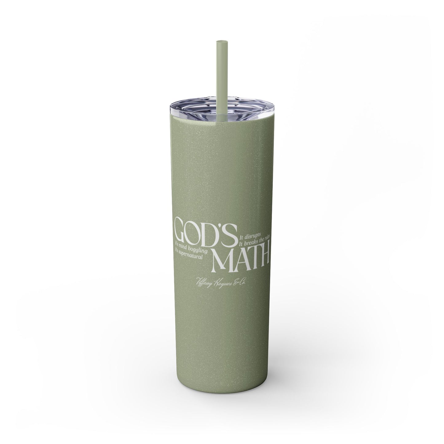 God's Math - Skinny Tumbler with Straw, 20oz