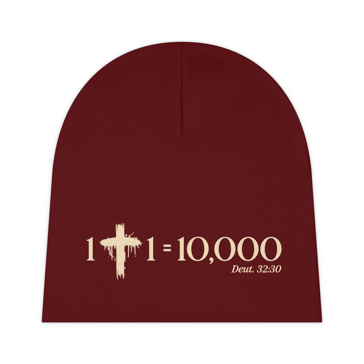 1+1=10,000 Baby Beanie – Burgundy