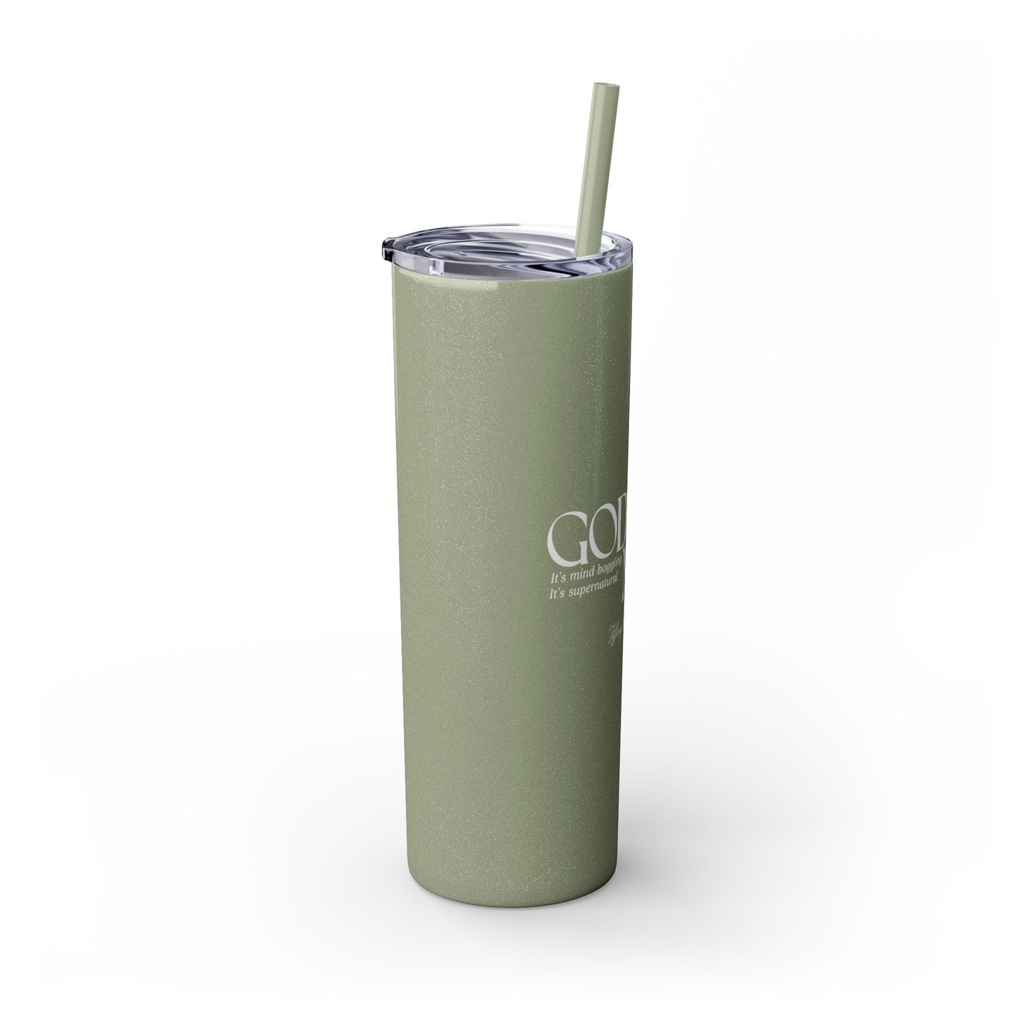 God's Math - Skinny Tumbler with Straw, 20oz