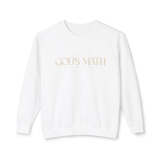 God's Math Crewneck Sweatshirt — Minimal Faith Graphic Pullover