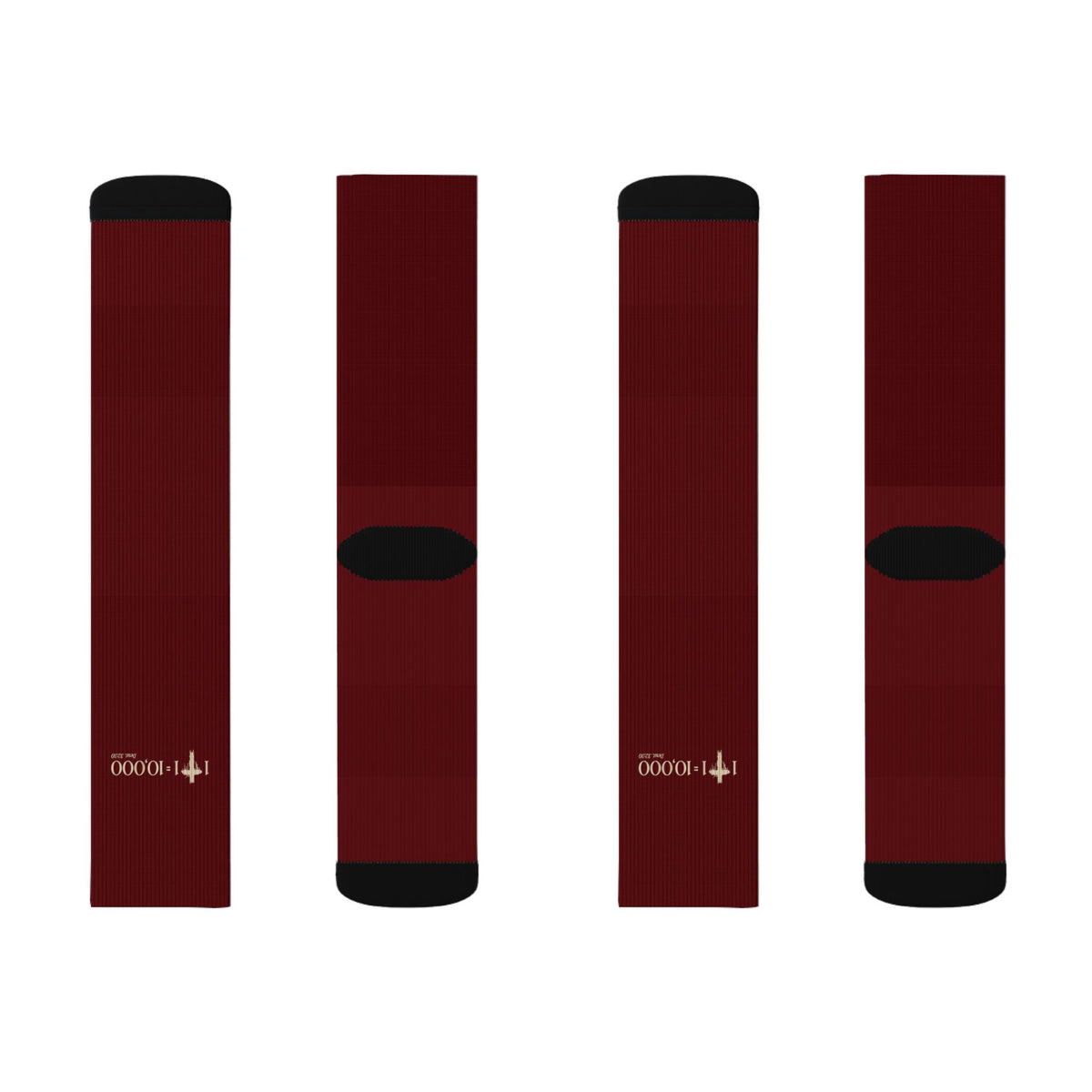 1+1=10,000 Socks – Burgundy