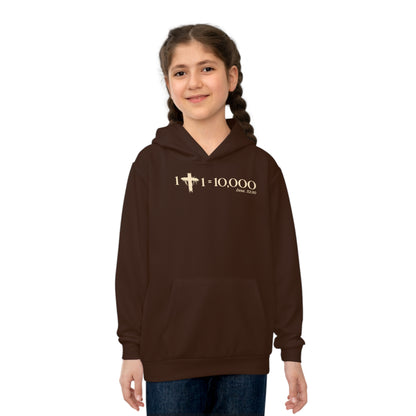 1+1=10,000 Kids Hoodie – Brown