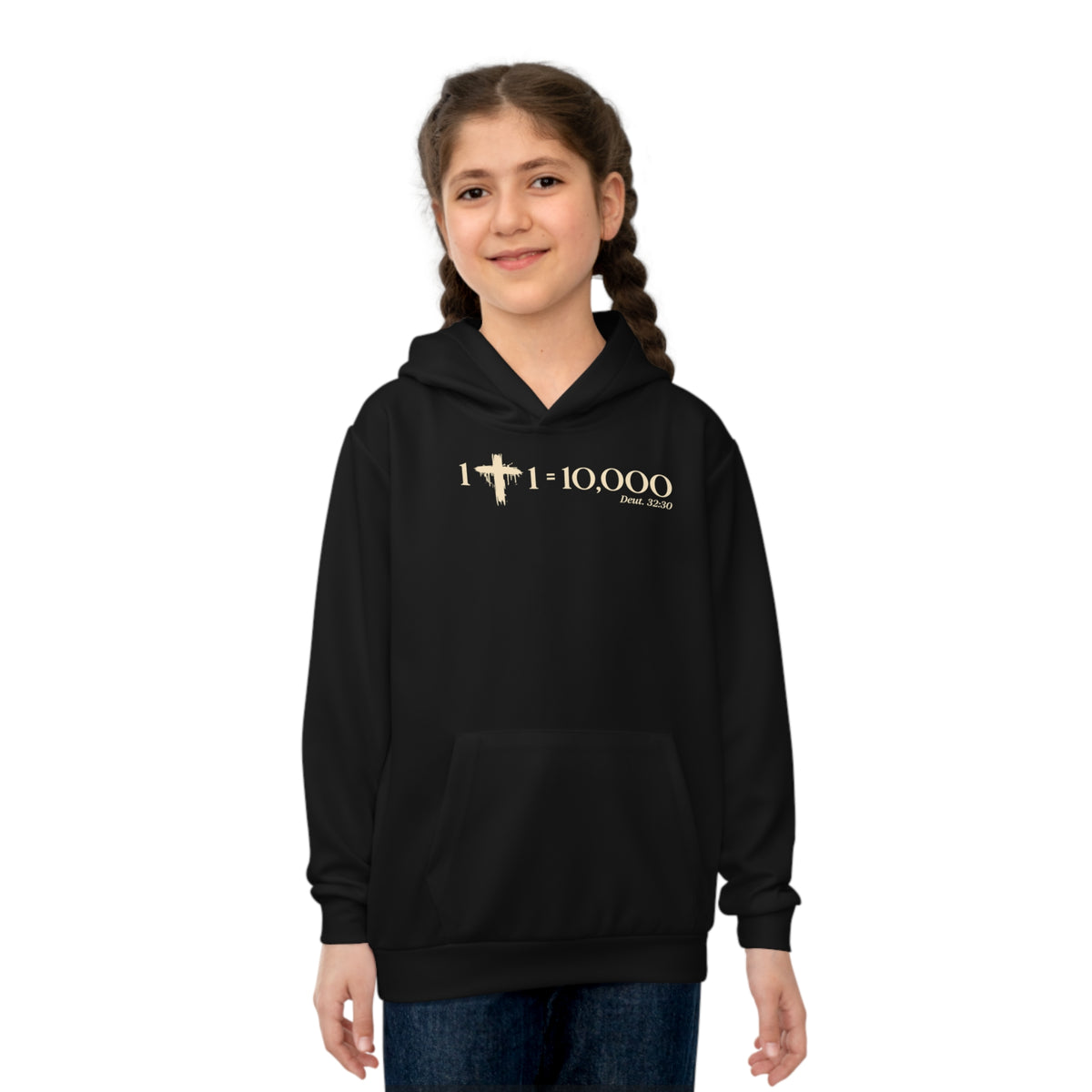 1+1=10,000 Kids Hoodie – Black