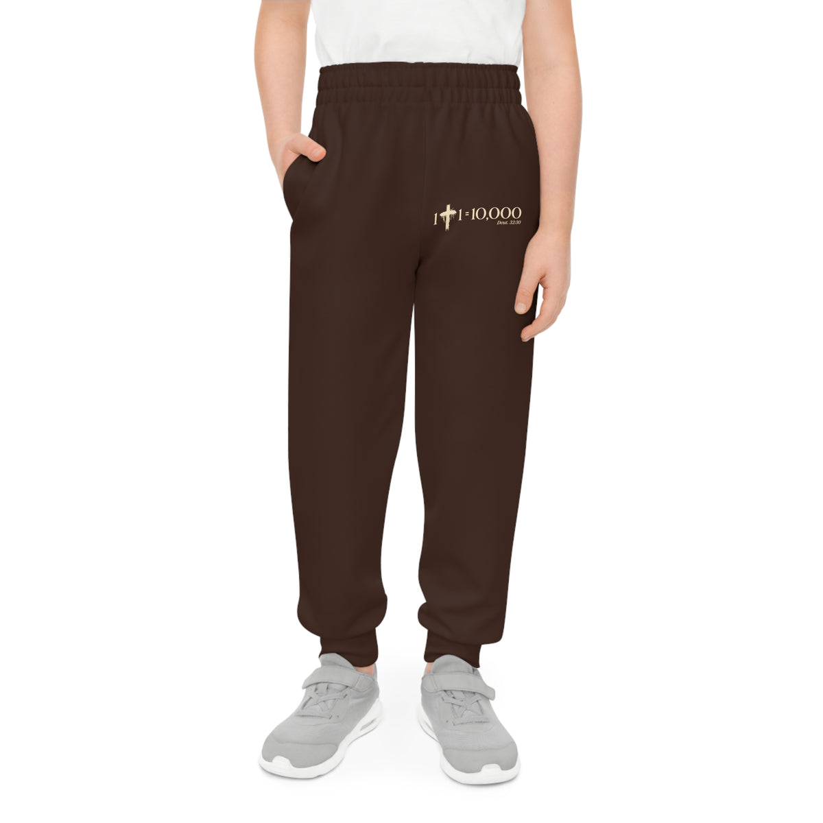 1+1=10,000 Kids Joggers – Brown