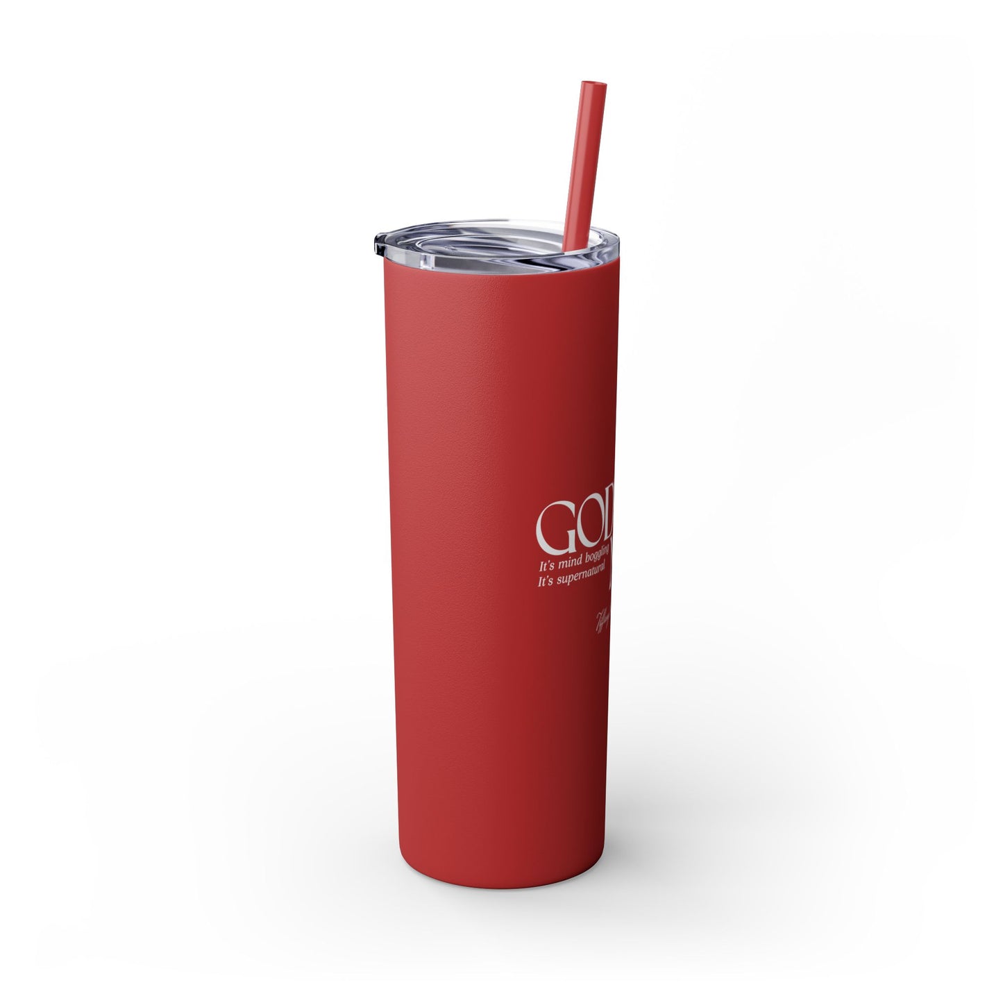 God's Math - Skinny Tumbler with Straw, 20oz